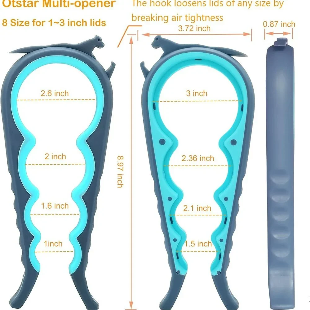 Jar Bottle Can Opener for Weak Hands Seniors w Arthritis Multi Use‎ Lid Remover